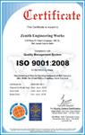 ISO 9001 : 2008 Company - zenith engineering works